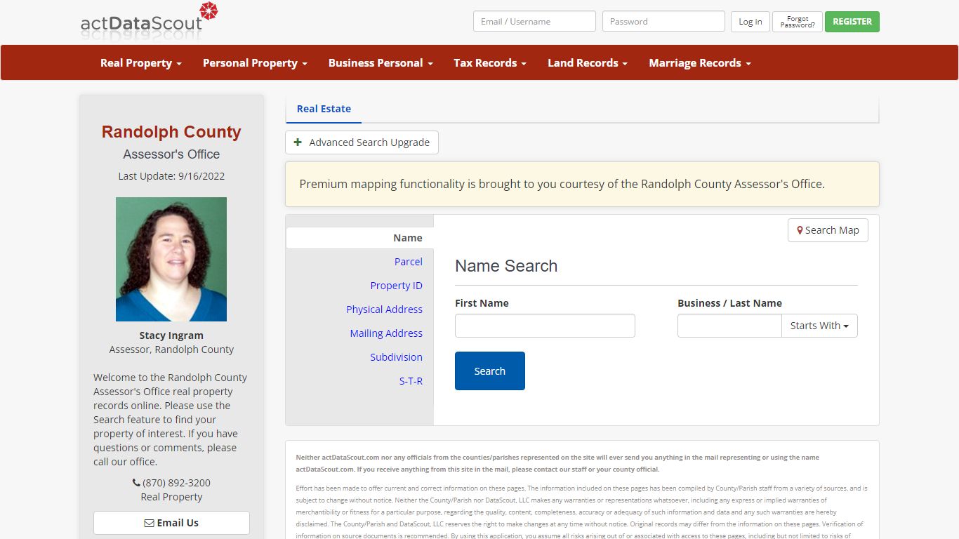 Randolph County, Arkansas Real Property Search - actDataScout